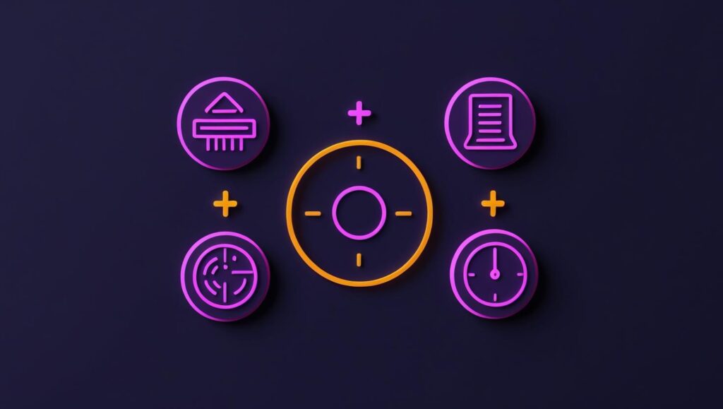 Icones representando os beneficioas de adaptar o pomodoro nos estudos