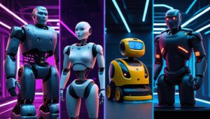 ilustrações de varios robos para diferentes usos